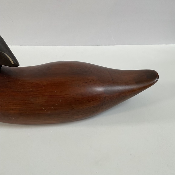 Vintage Duck Decoy Wood Duck TL Plum Original Hickory North Carolina Carved #257 - Picture 7 of 15